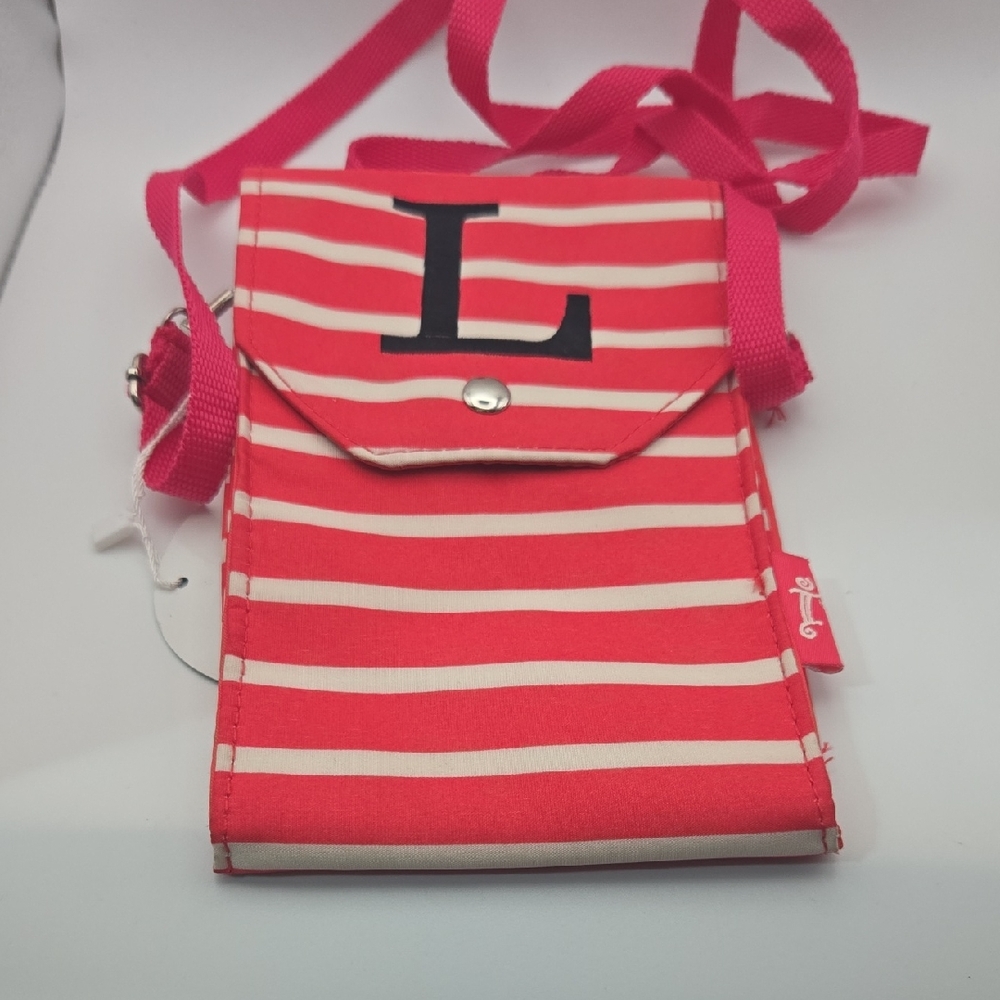 Initials, Inc. Adventure Crossbody – Berry Stripe Monogram “L”